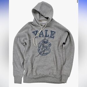 Yale Bulldog Gray Hoodie Sweatshirt Size M